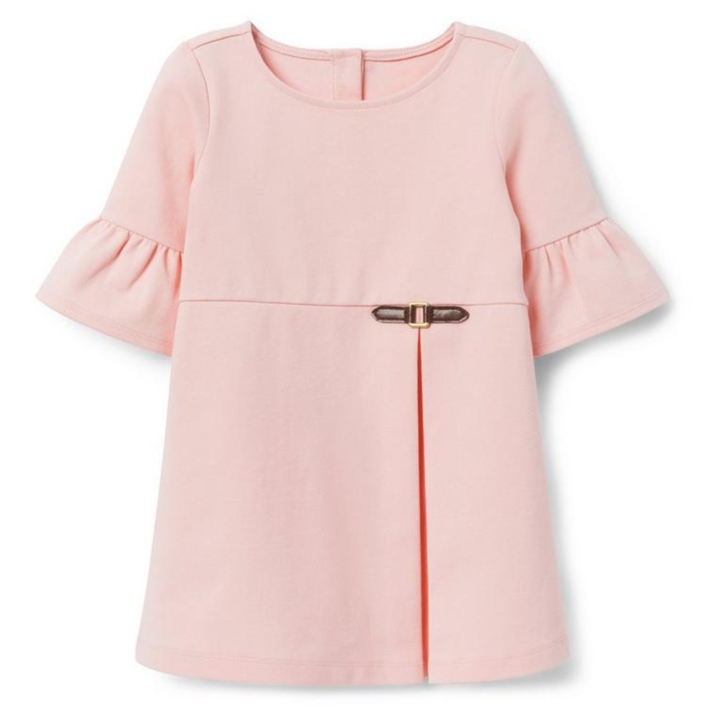 Janie and Jack Blush Ruffle Sleeve ponte dress